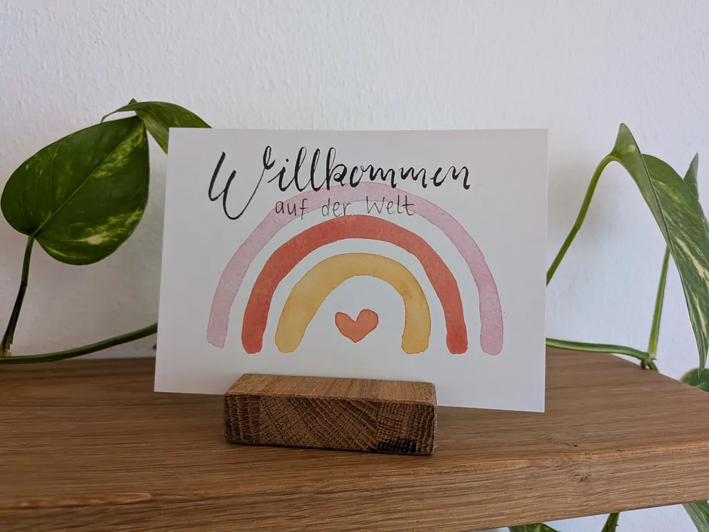 Willkommen auf der Welt – Regenbogen rot