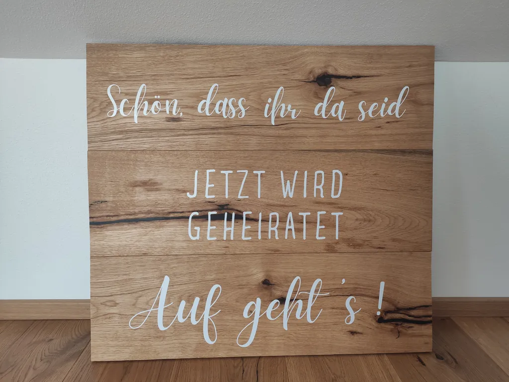 Hochzeitsschild „Jetzt wird geheiratet“